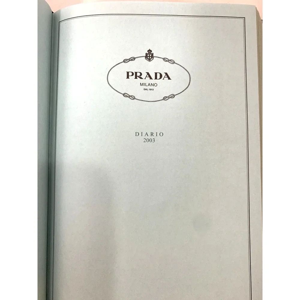 Prada Diary Diario Calendar Planner Journal Book 2003 Italian Gold Edges CLEAN
